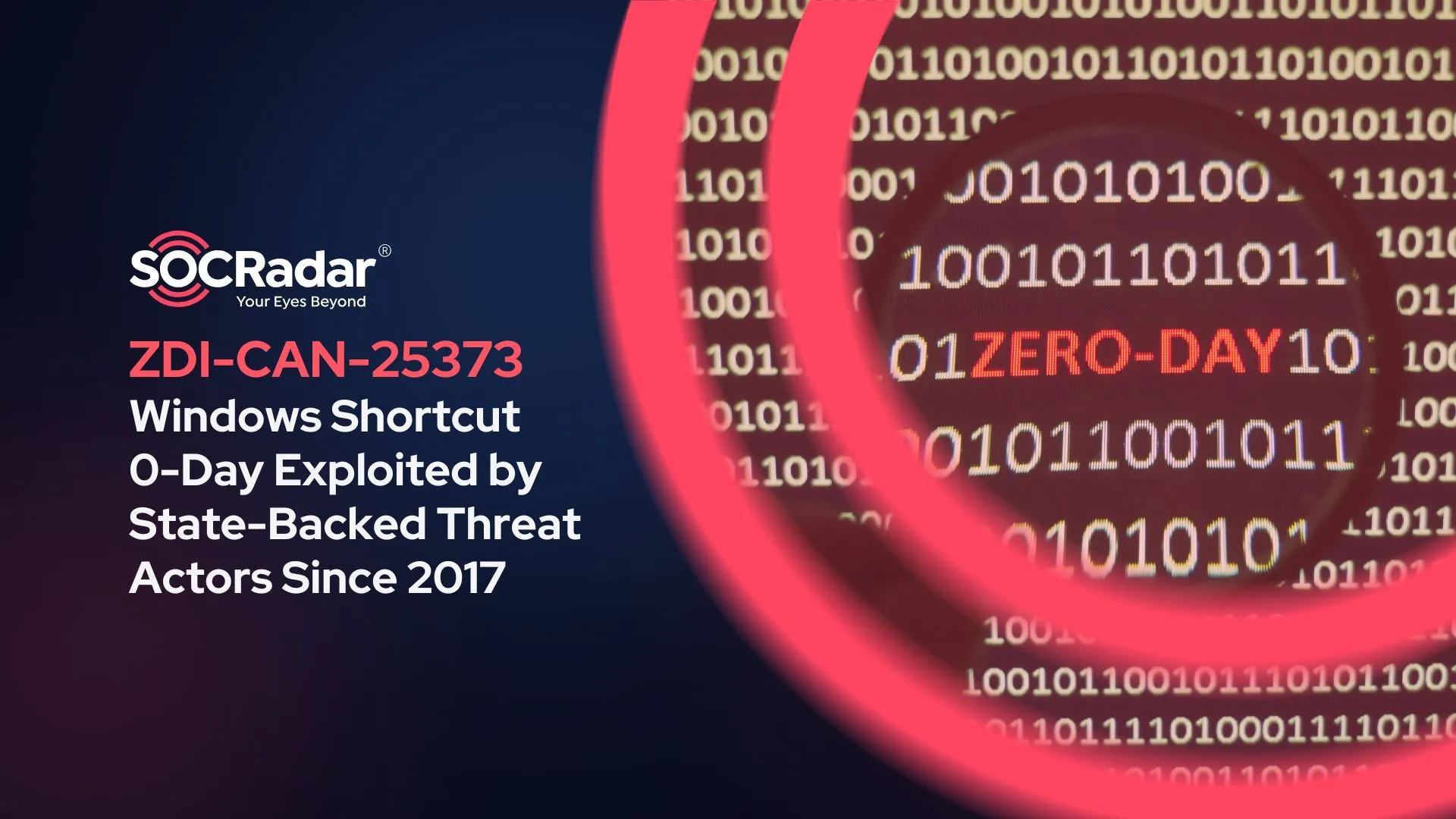 SOCRadar® Cyber Intelligence Inc. | Windows Shortcut Zero-Day (ZDI-CAN-25373) Exploited by State-Backed Threat Actors Since 2017: Overview of Key Details