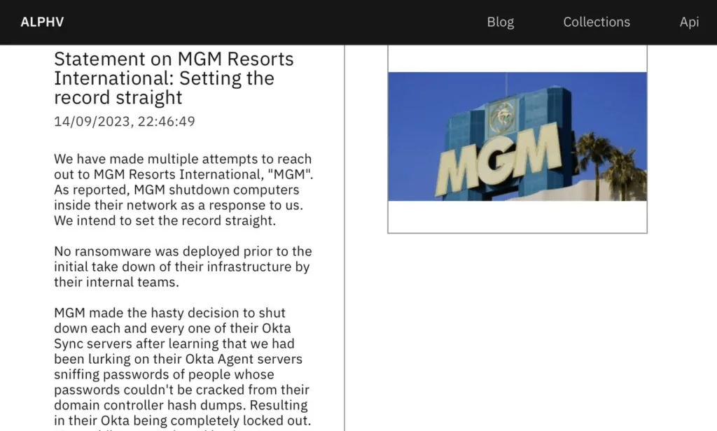 BlackCat’s post after MGM breach