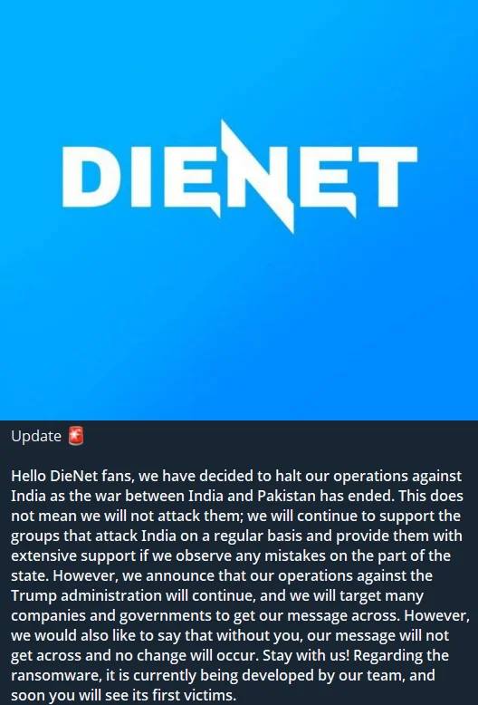 DieNet’s Telegram post