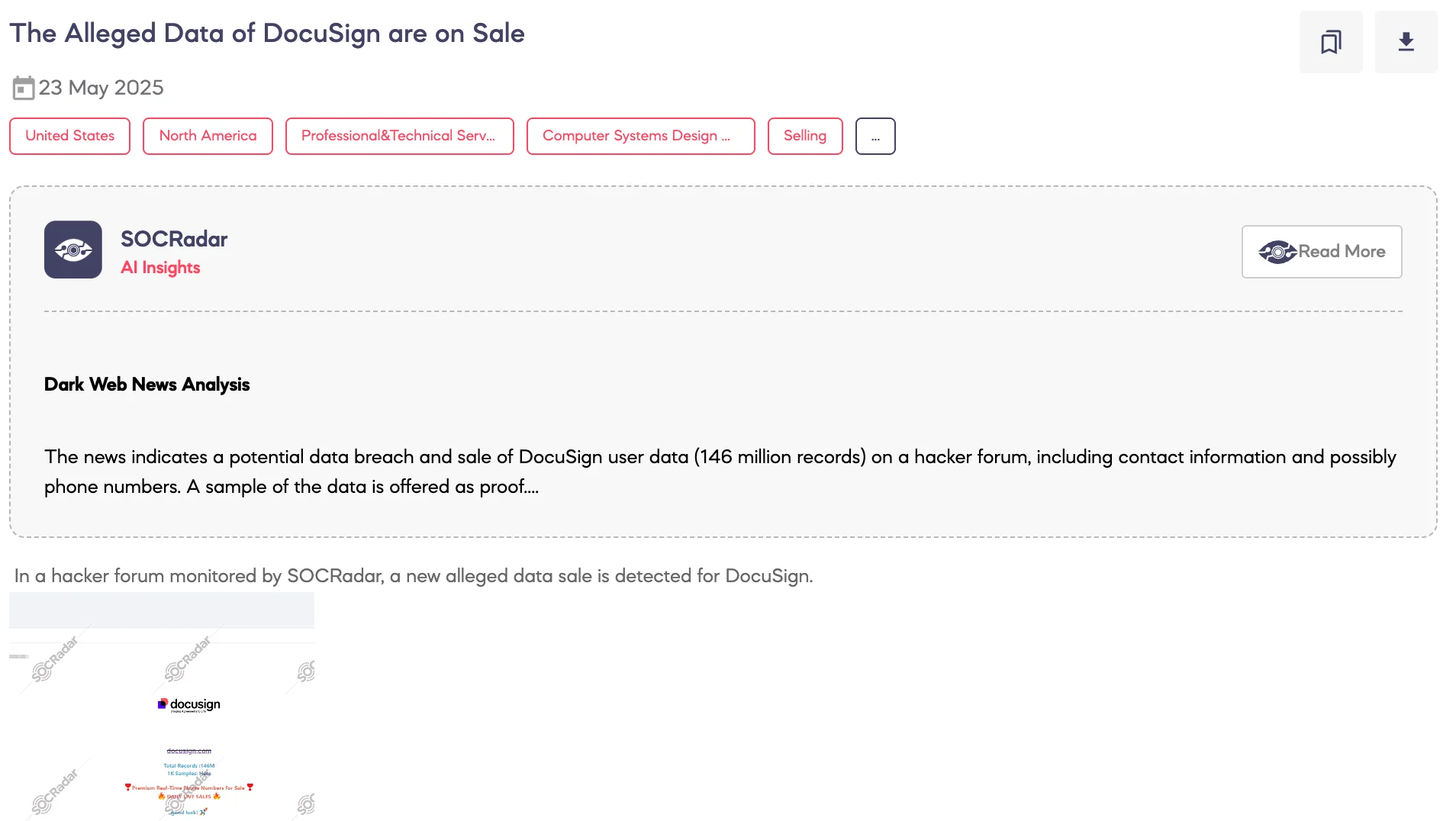 Os dados supostos do DocUsign estão à venda