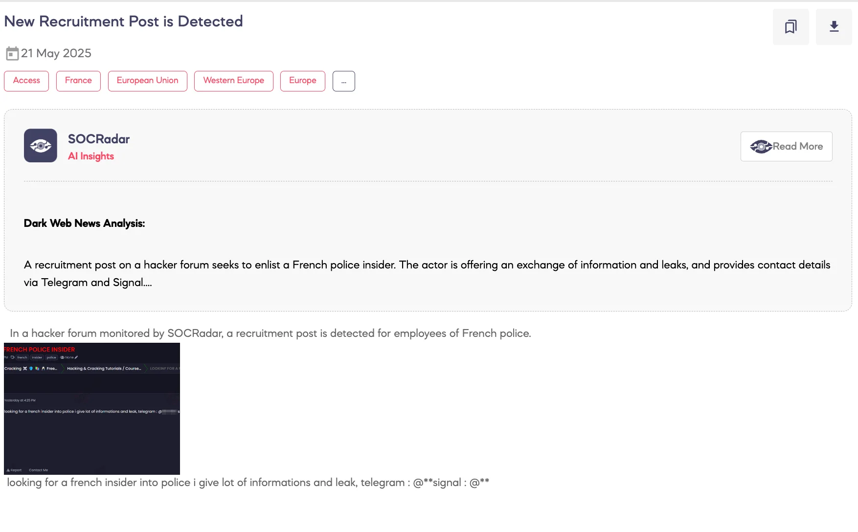 New Recruitment Post is Detected
