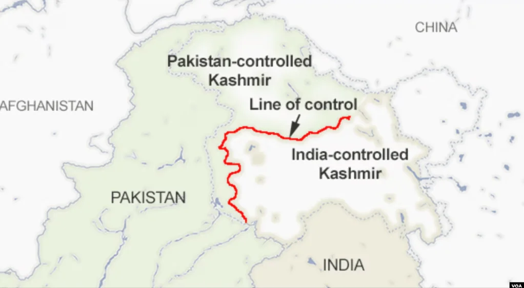 LoC on the disputed Kashmir region (VOA)