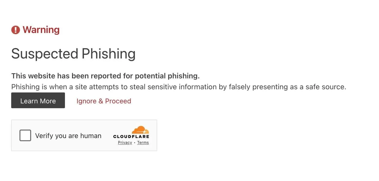 Cloudflare’s enhanced interstitial warning page with Turnstile verification (Source: Cloudflare)