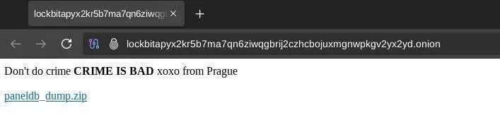 The hacked site displayed a message that read: “Don’t do crime. CRIME IS BAD xoxo from Prague.”