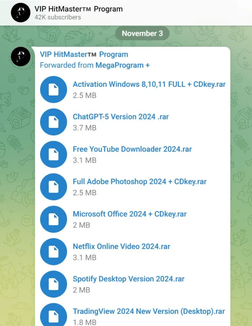 Telegram channel distributing Lumma Stealer (McAfee)