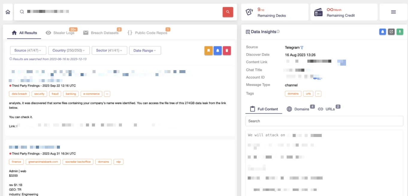 SOCRadar’s Threat Hunting module