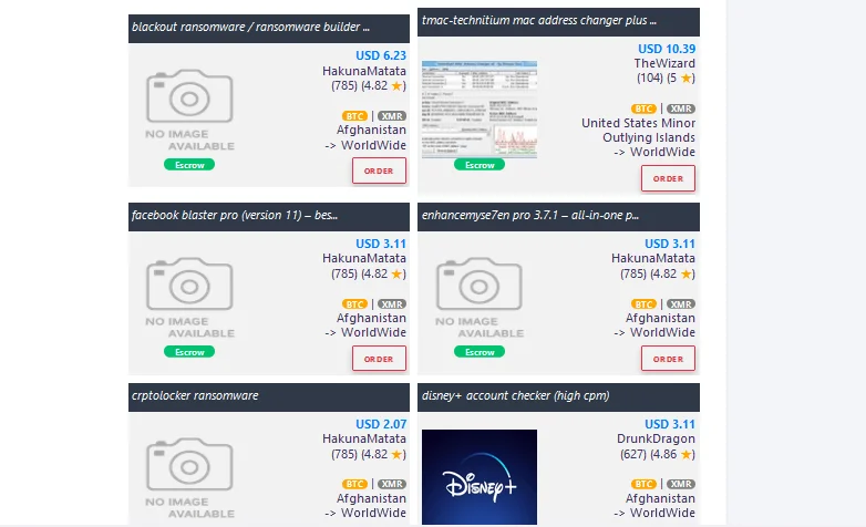Torzon Market, Software e Malware Seção