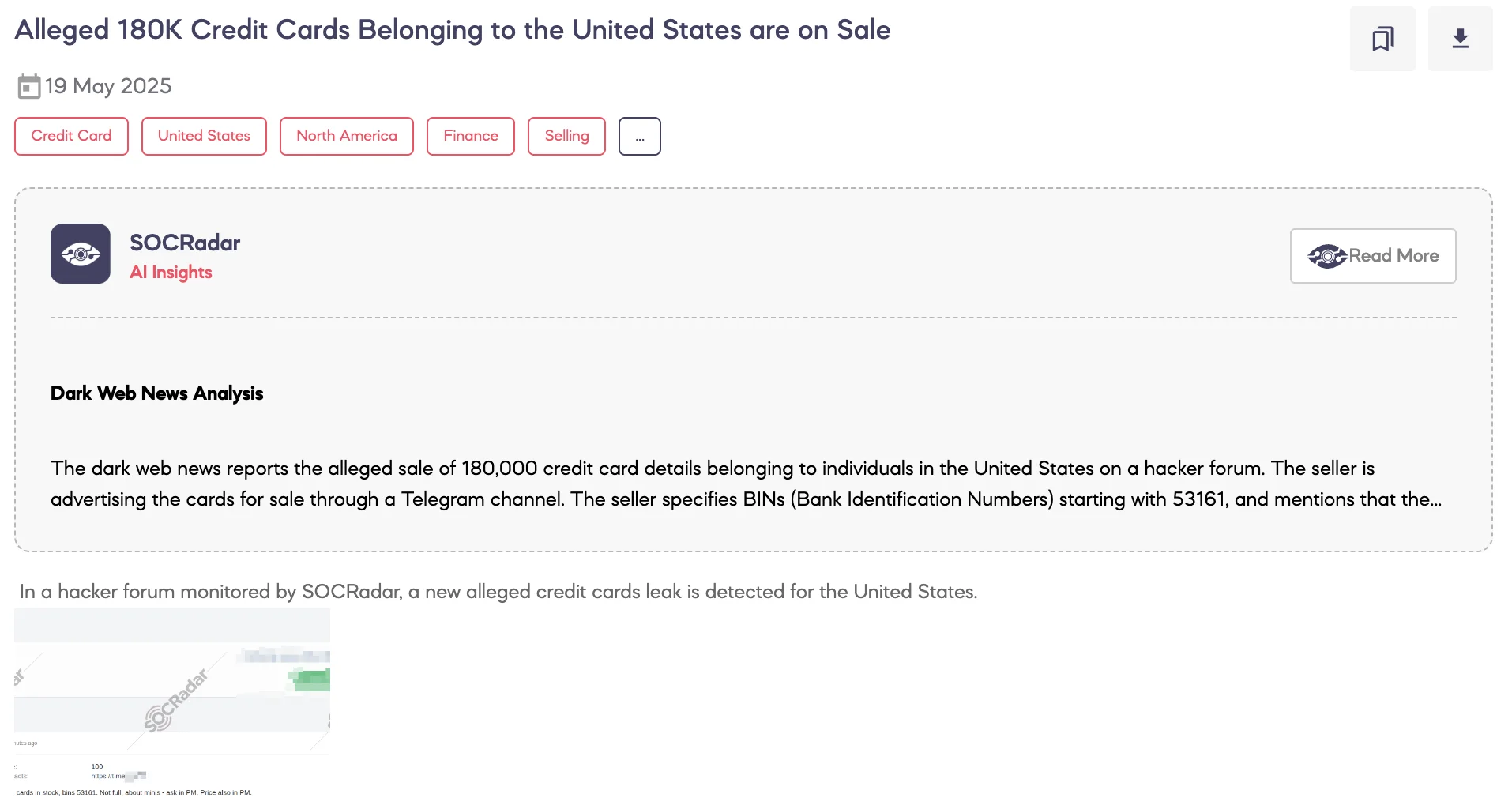 Alleged 180K Credit Cards Belonging to the United States are on Sale