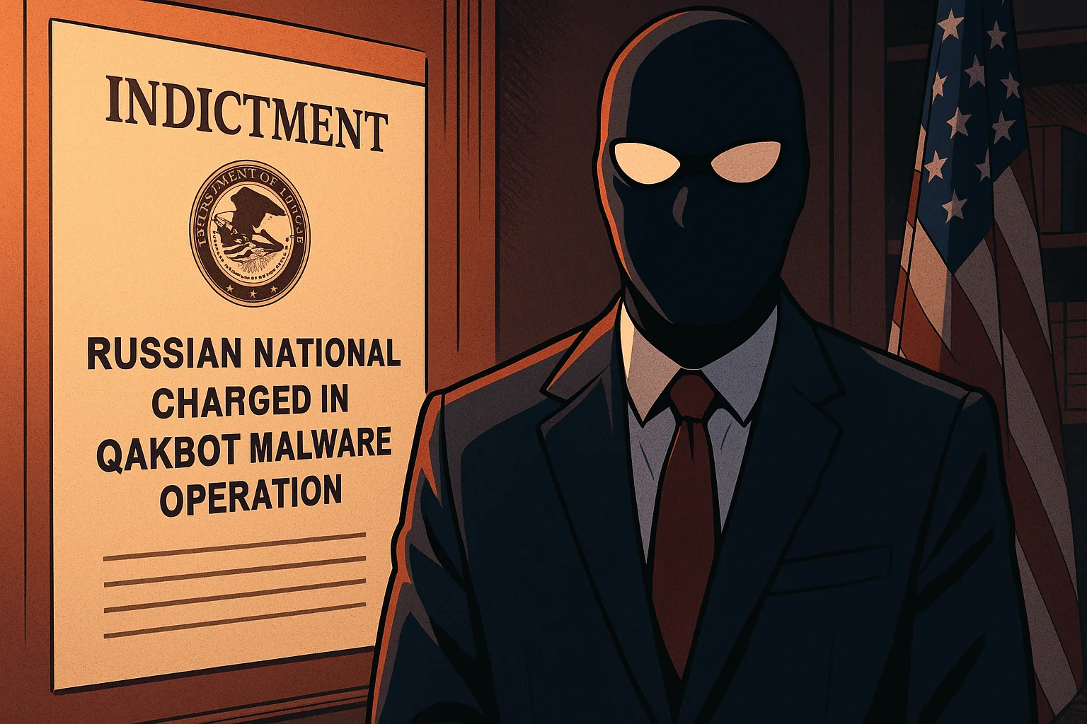 Created with DALL-E. Visualizing the indictment of Qakbot’s alleged operator