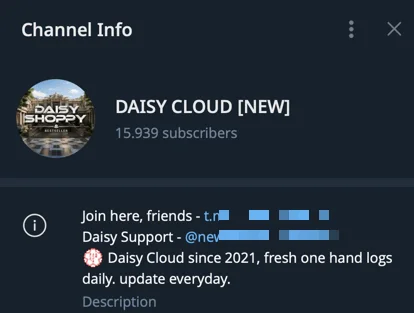 Daisy Cloud Telegram channel