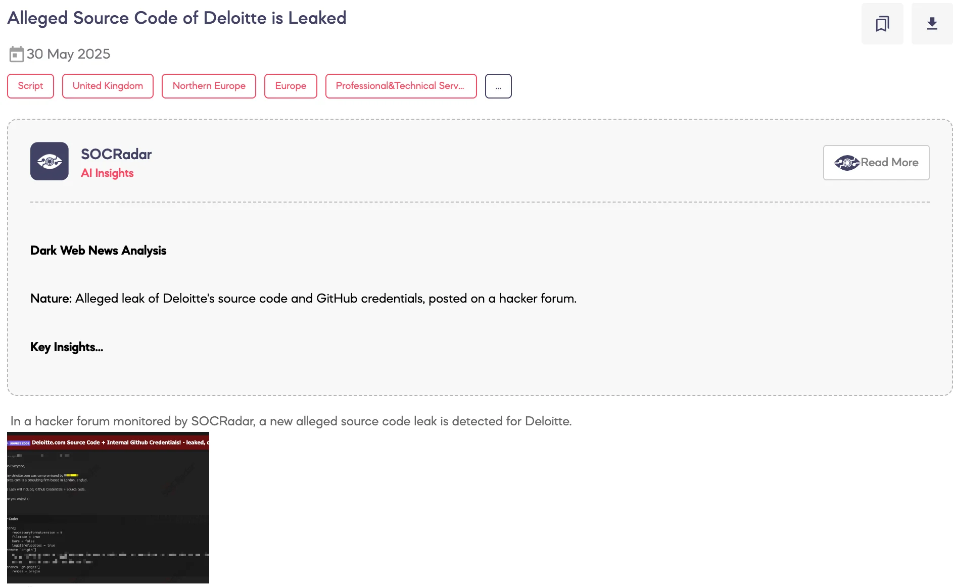 Alleged Source Code of Deloitte is Leaked