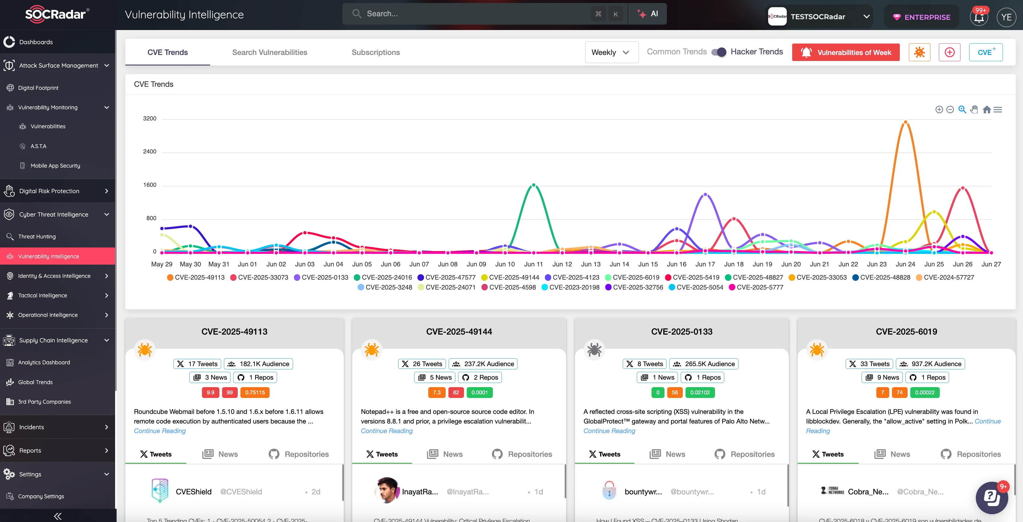 SOCRadar's Vulnerability Intelligence module