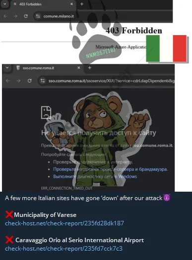 Noname057(16)'s Claim: DDoS Attack on Milan Bergamo Airport