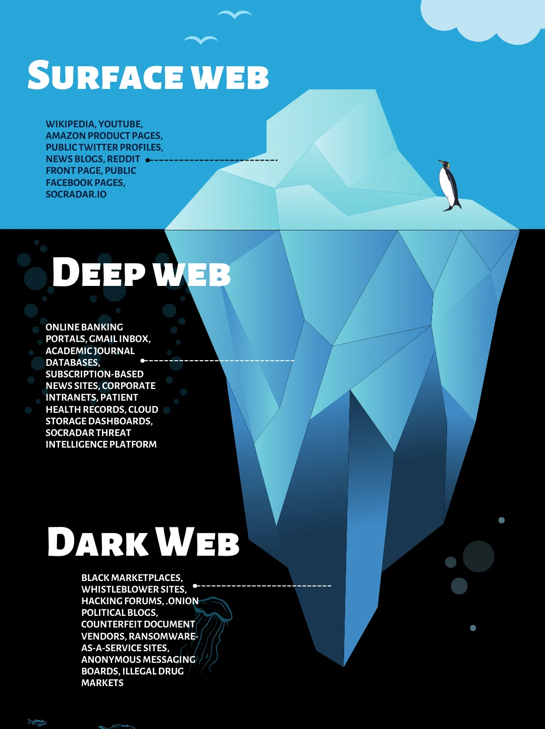 The famous iceberg of the web