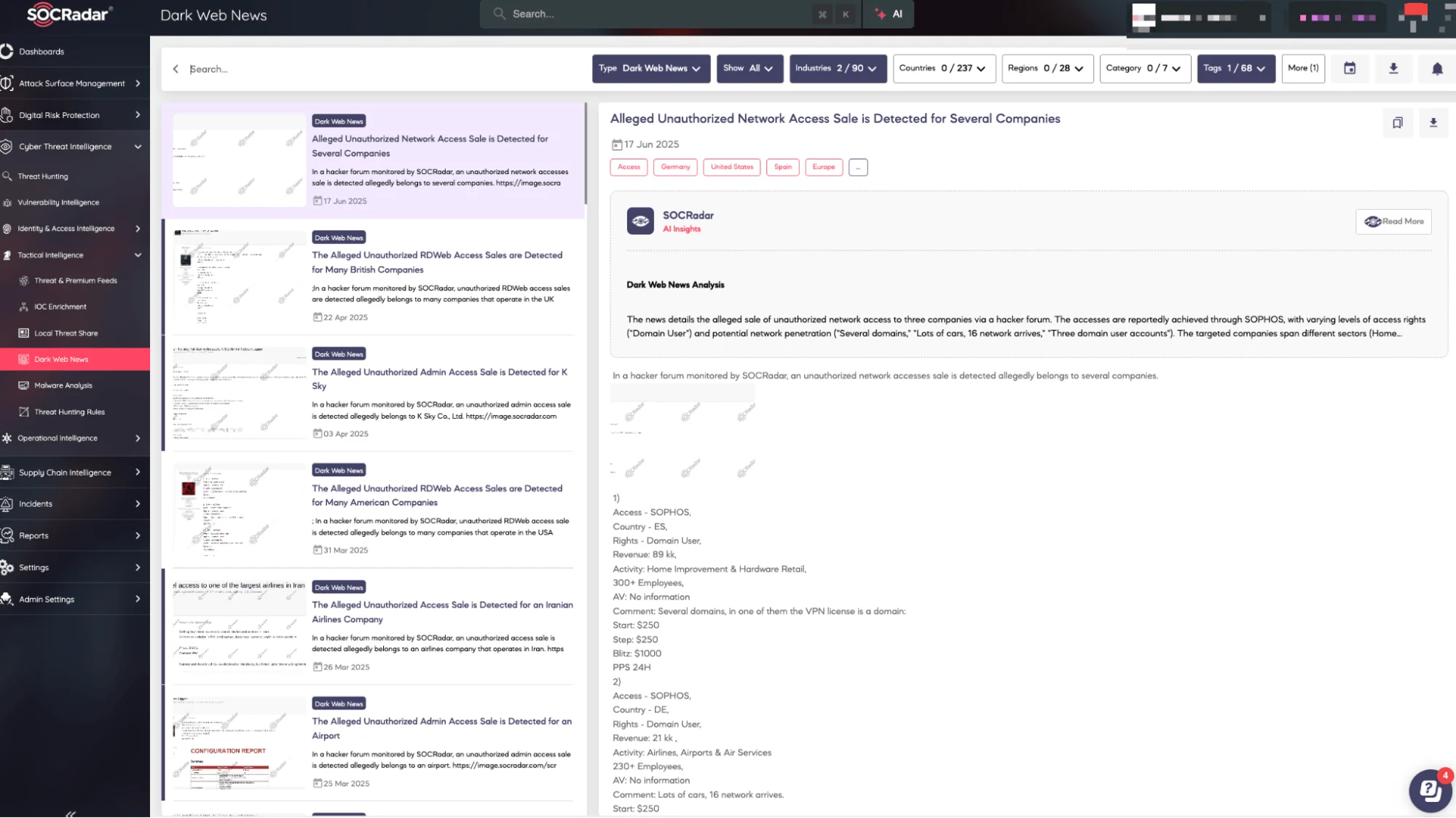 Alleged access sales targeting aviation industry detected by SOCRadar on the Dark web (SOCRadar Dark Web News)