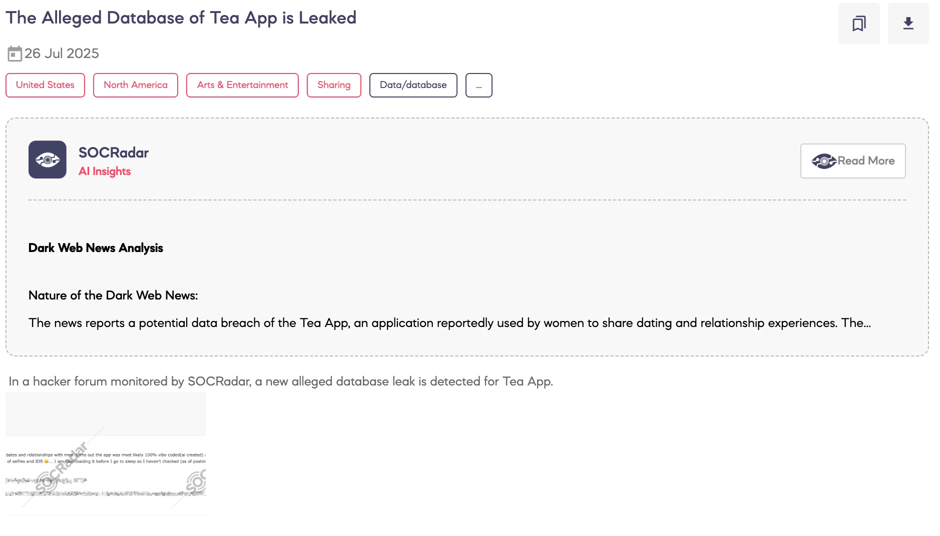 The Alleged Database of Tea App is Leaked