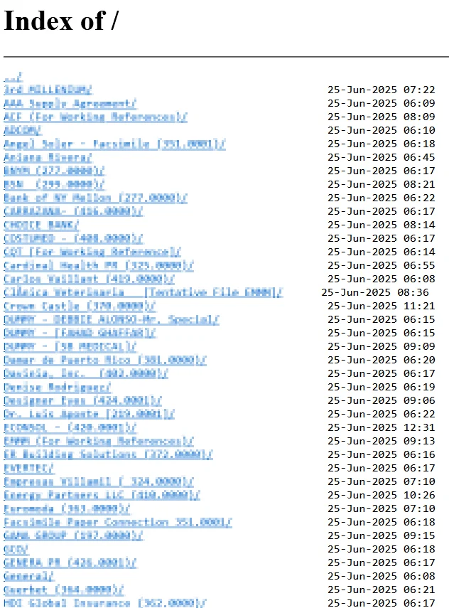 Stolen data is hosted on their Index page