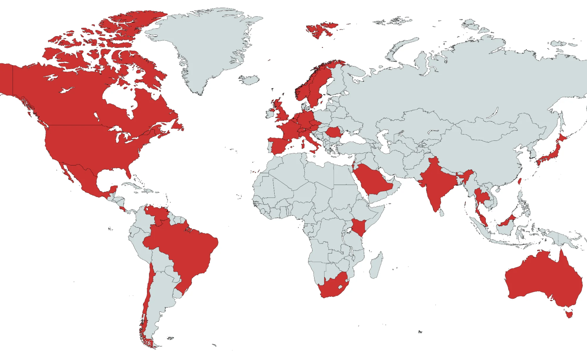 Targeted countries by Lynx Ransomware (created with mapchart)