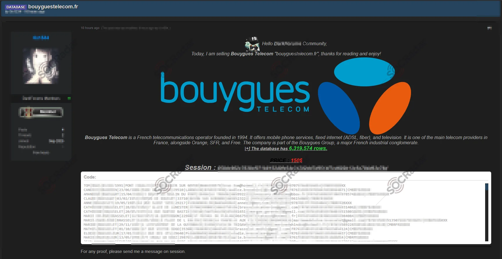 The breach was shared on dark web forums, as flagged by SOCRadar Dark Web News.