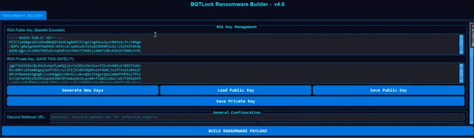 BQTLock Ransomware Builder v4.0