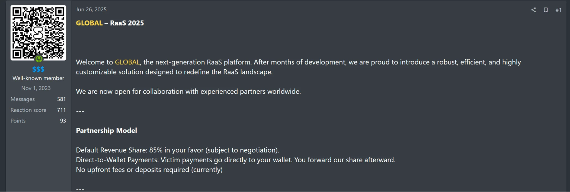 GLOBAL RaaS announcement on RAMP