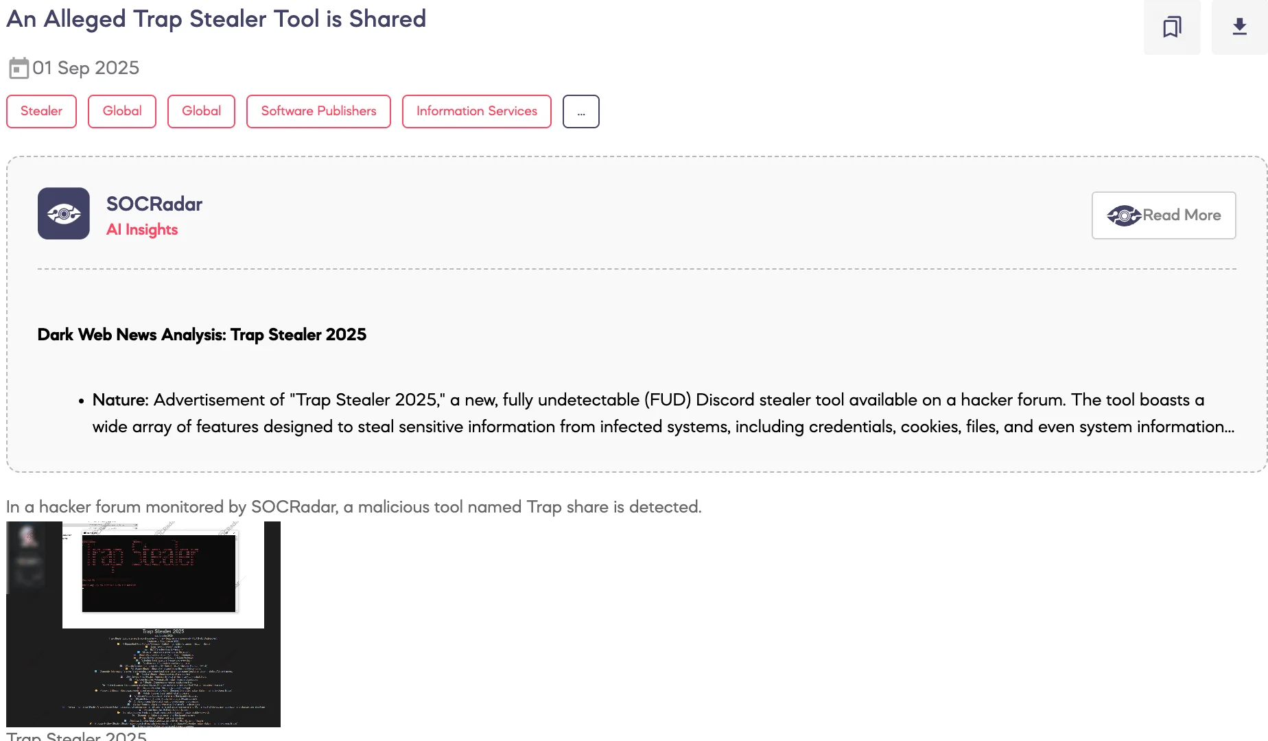 Alleged Trap Stealer Tool is Shared