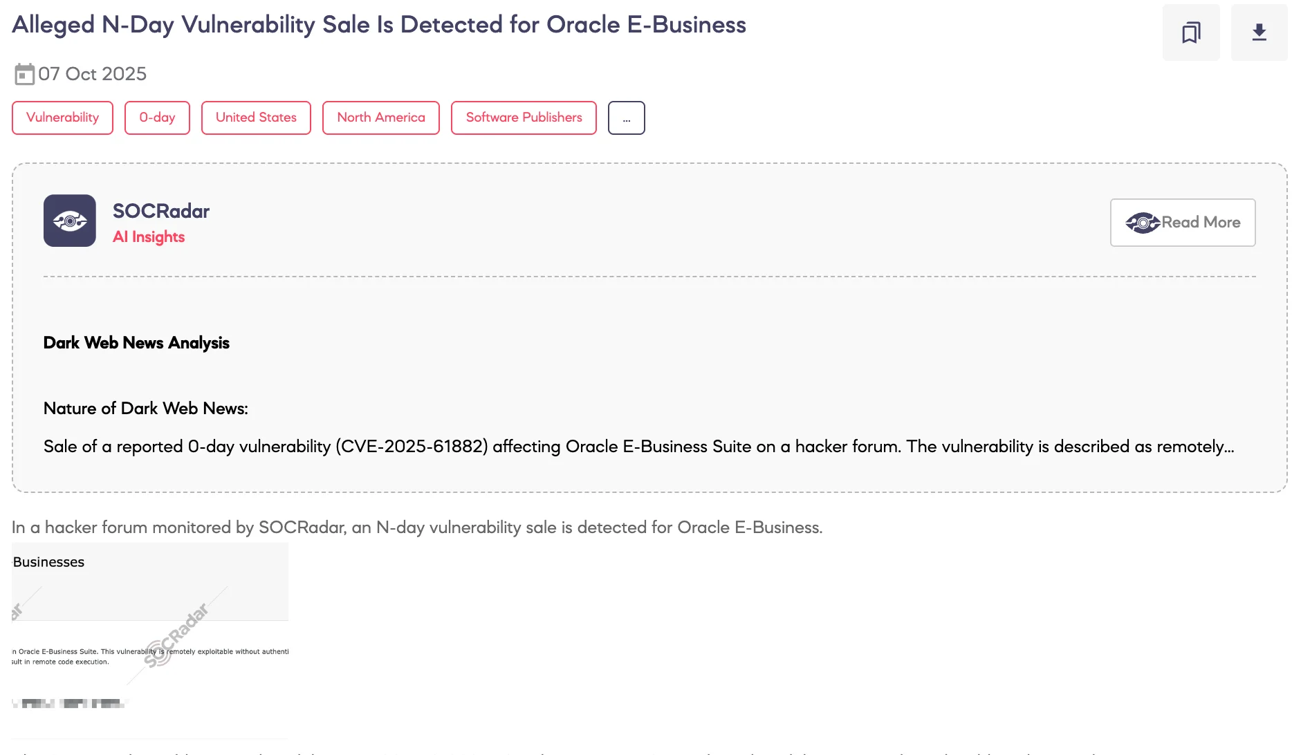 Alleged 0-Day Vulnerability Sale Is Detected for Oracle E-Business