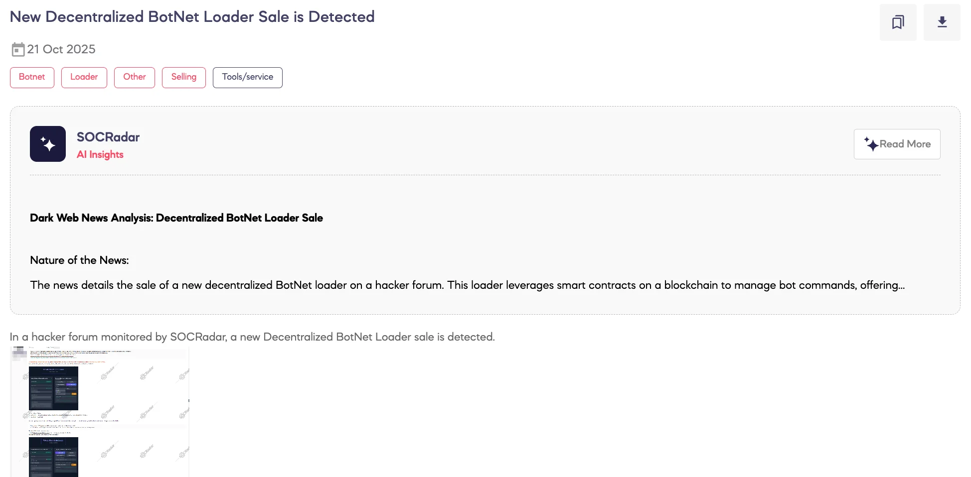 New Decentralized Botnet Loader Sale is Detected