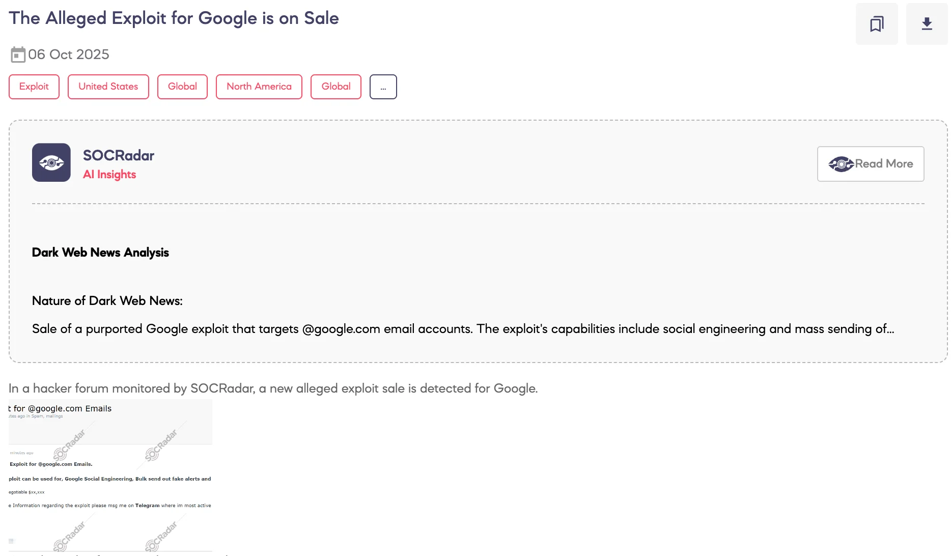 Alleged Exploit for Google is on Sale