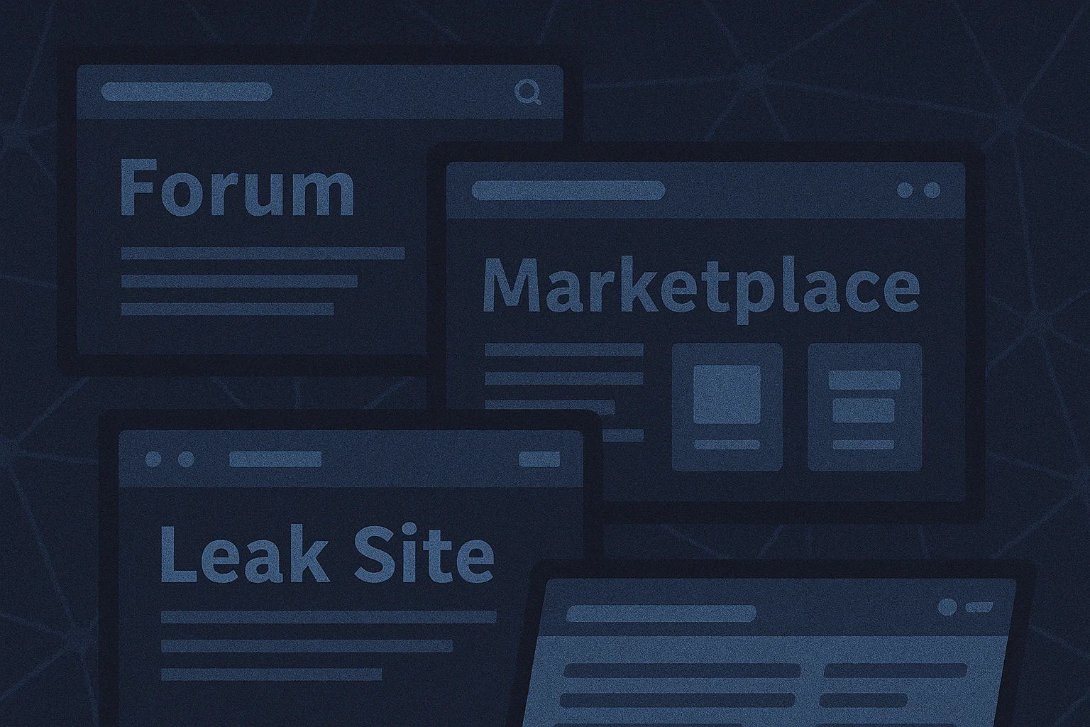 フォーラム、マーケットプレイス、リークサイトのイメージ