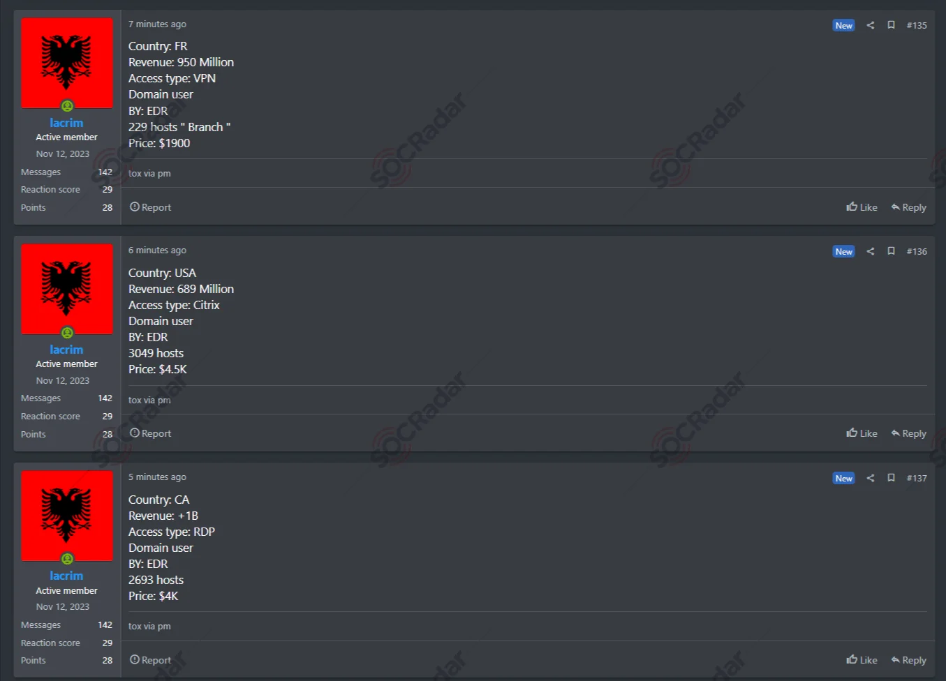 Alleged Unauthorized Access Sale is Detected for Various Companies