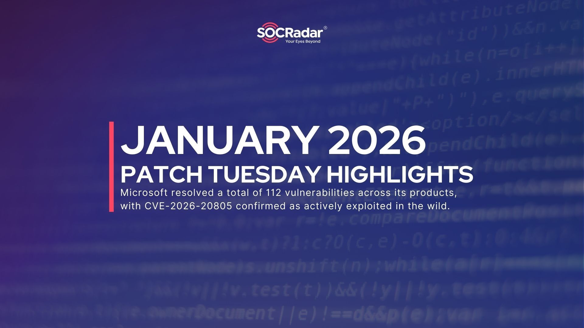SOCRadar® Cyber Intelligence Inc. | January 2026 Patch Tuesday: Active Zero-Day & 111 Other Flaws Addressed