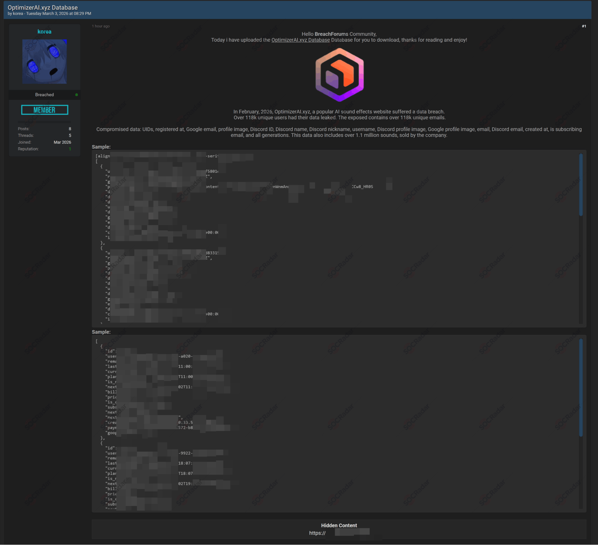The Alleged Database of OptimizerAI is Leaked