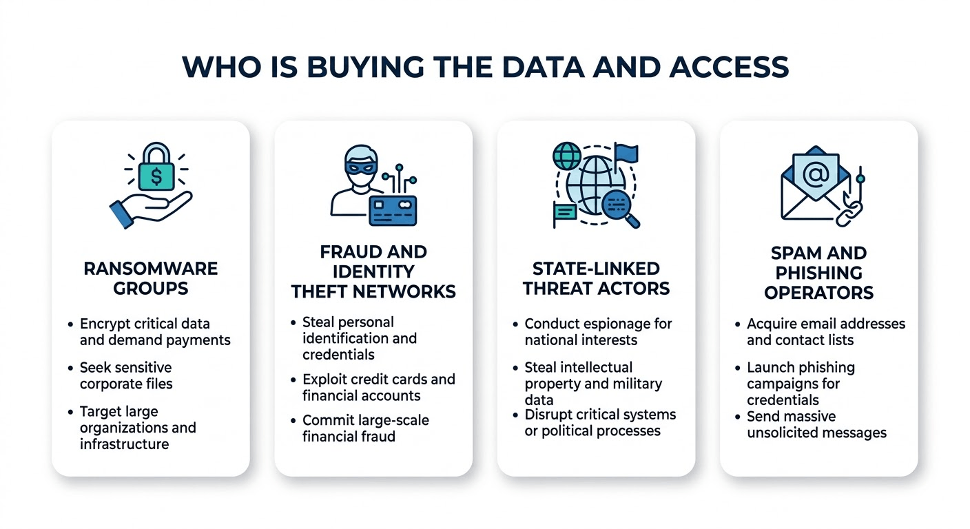 Various threat actors are looking for your data
