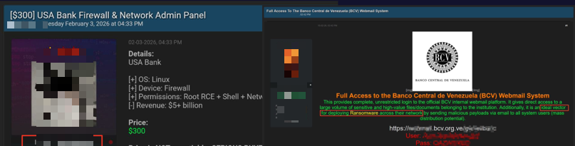 Underground marketplaces frequently sell stolen credentials, banking logs, and personal data used in financial fraud operations.