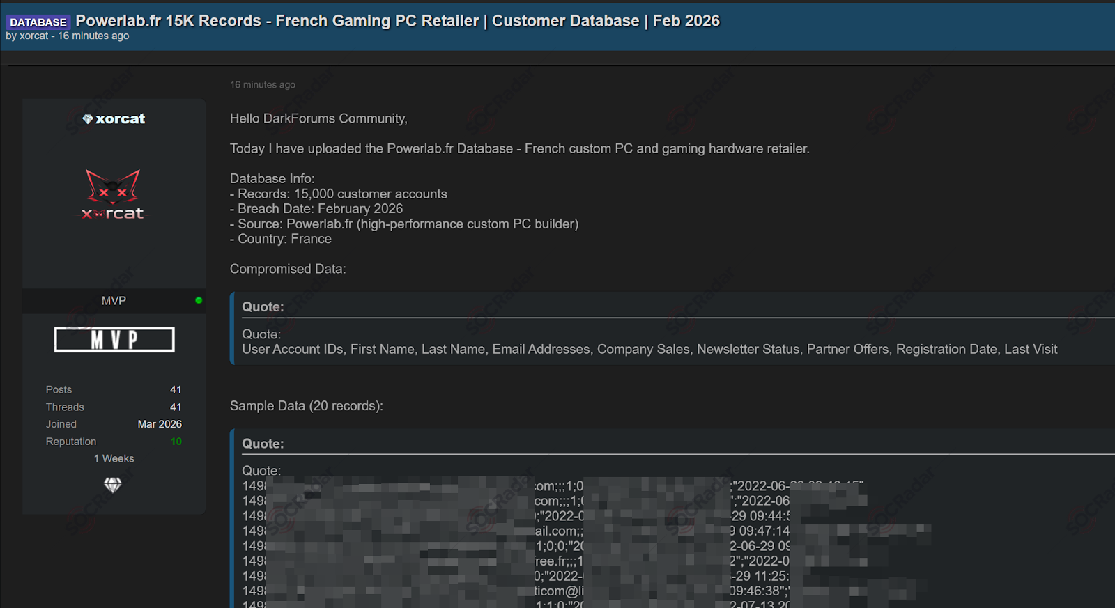 The Alleged Database of PowerLab is Leaked
