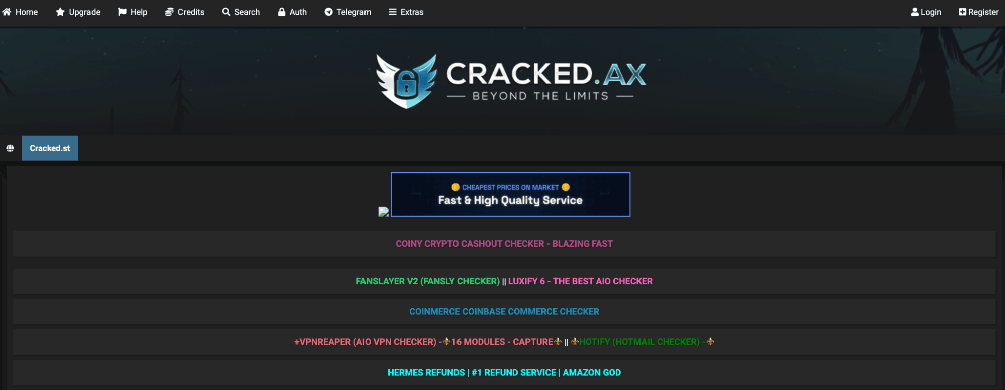Home page of Cracked hacker forum