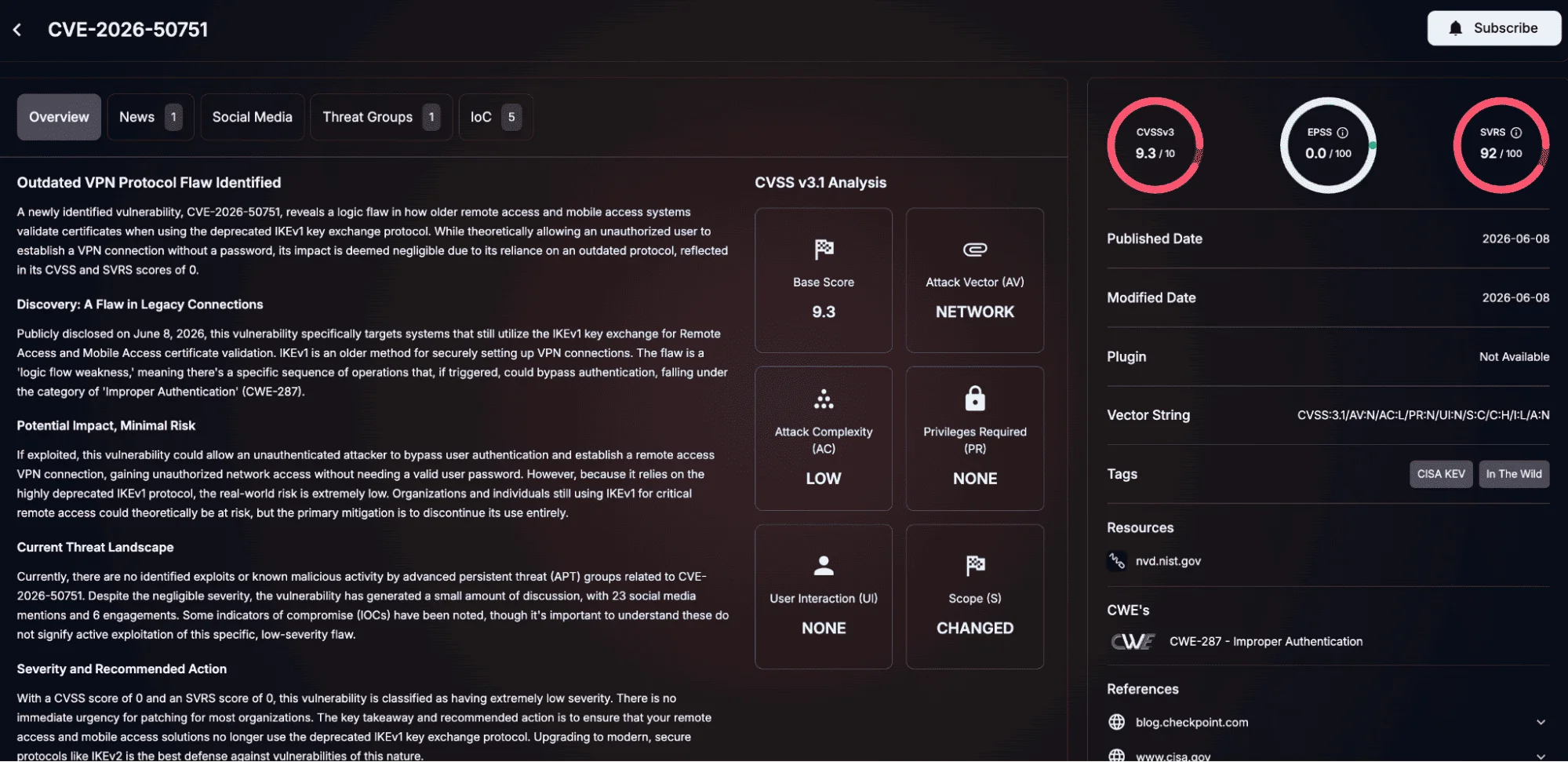 Details of CVE-2026-50751 (SOCRadar Vulnerability Intelligence)