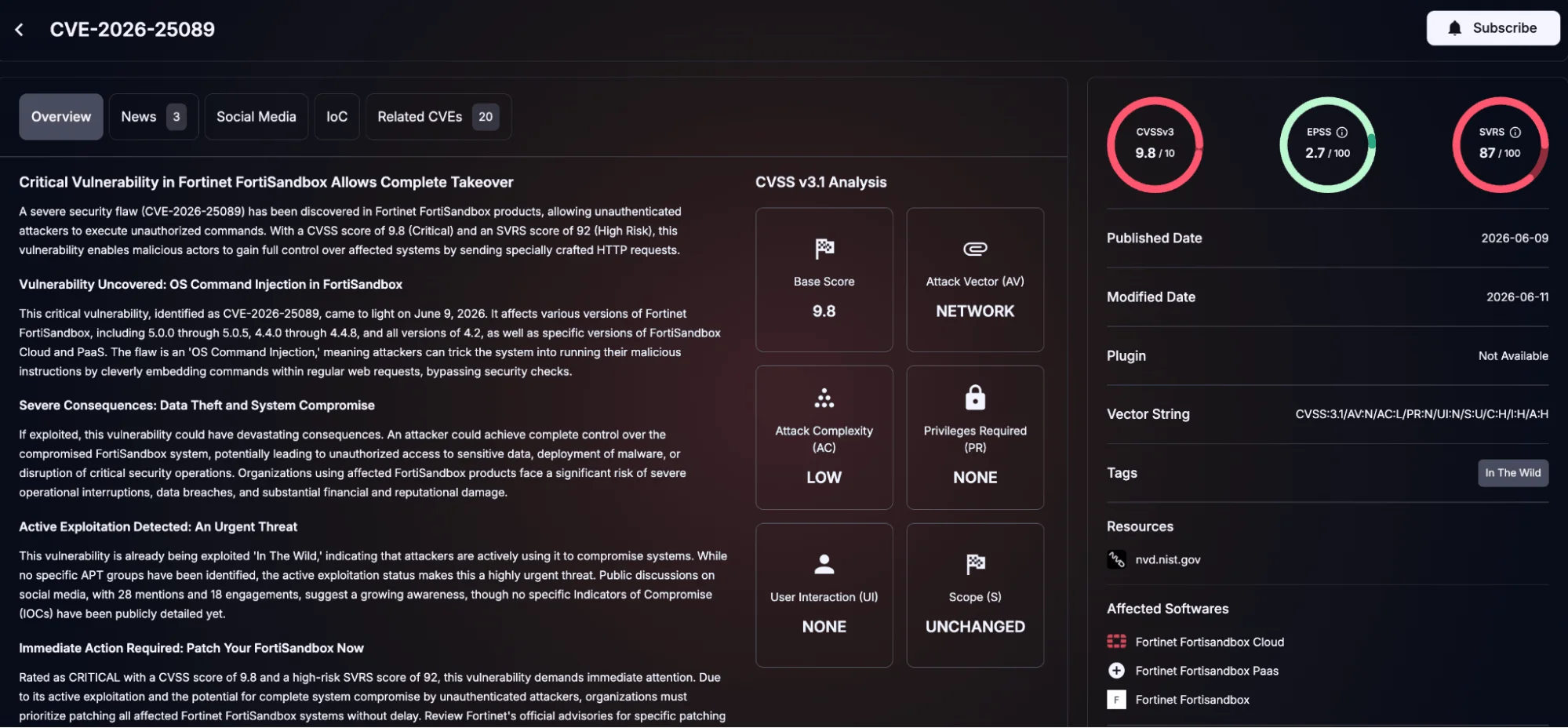 Details of CVE-2026-25089 (SOCRadar Vulnerability Intelligence)