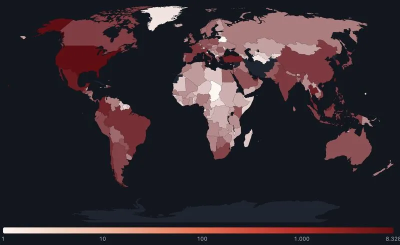 FortiBleed victim distribution heatmap