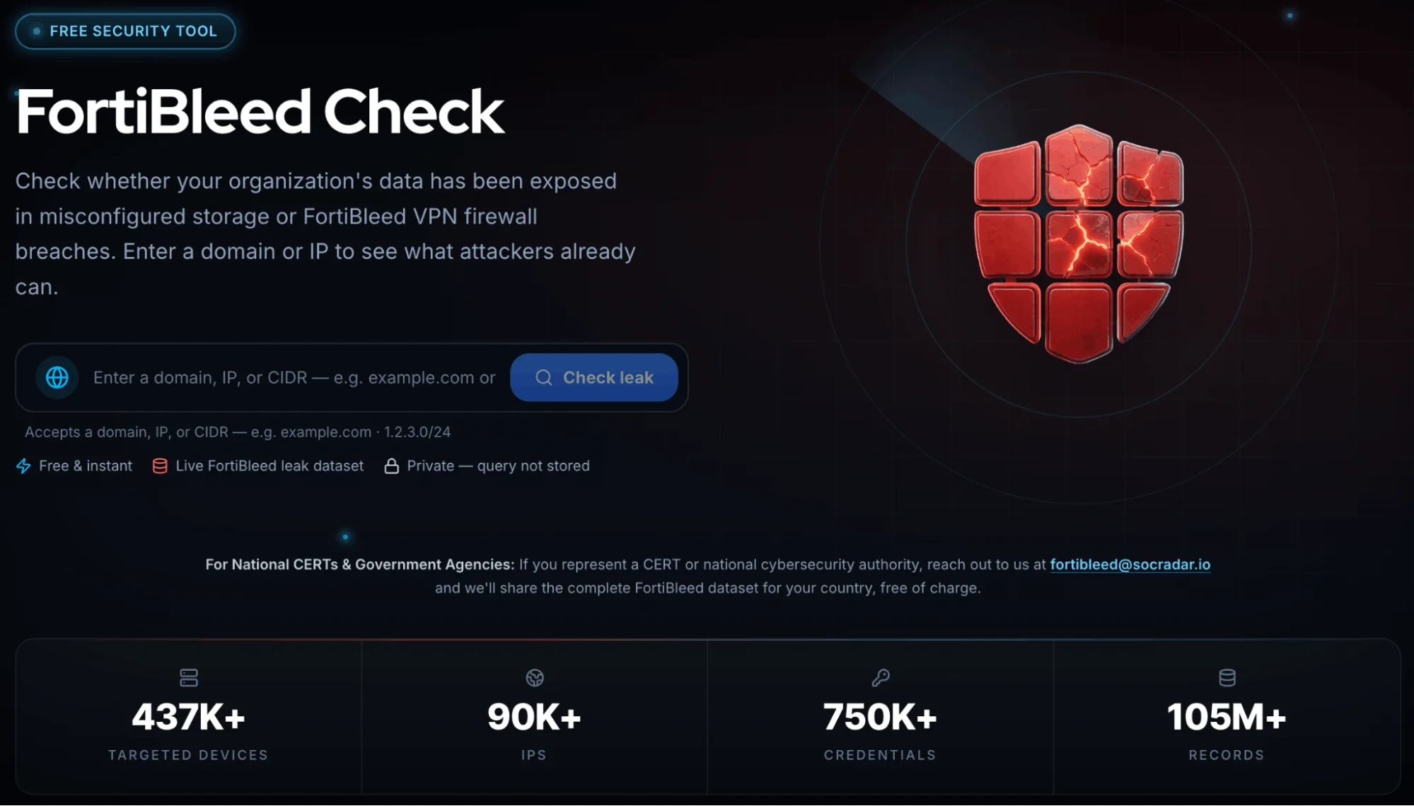 SOCRadar Free Tools, FortiBleed Check, FortiBleed FAQ