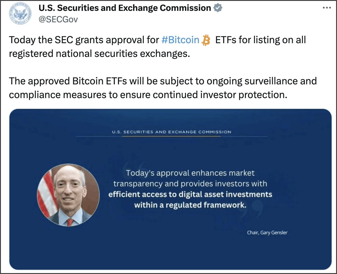 Tweet from hacked SEC X account, Source
