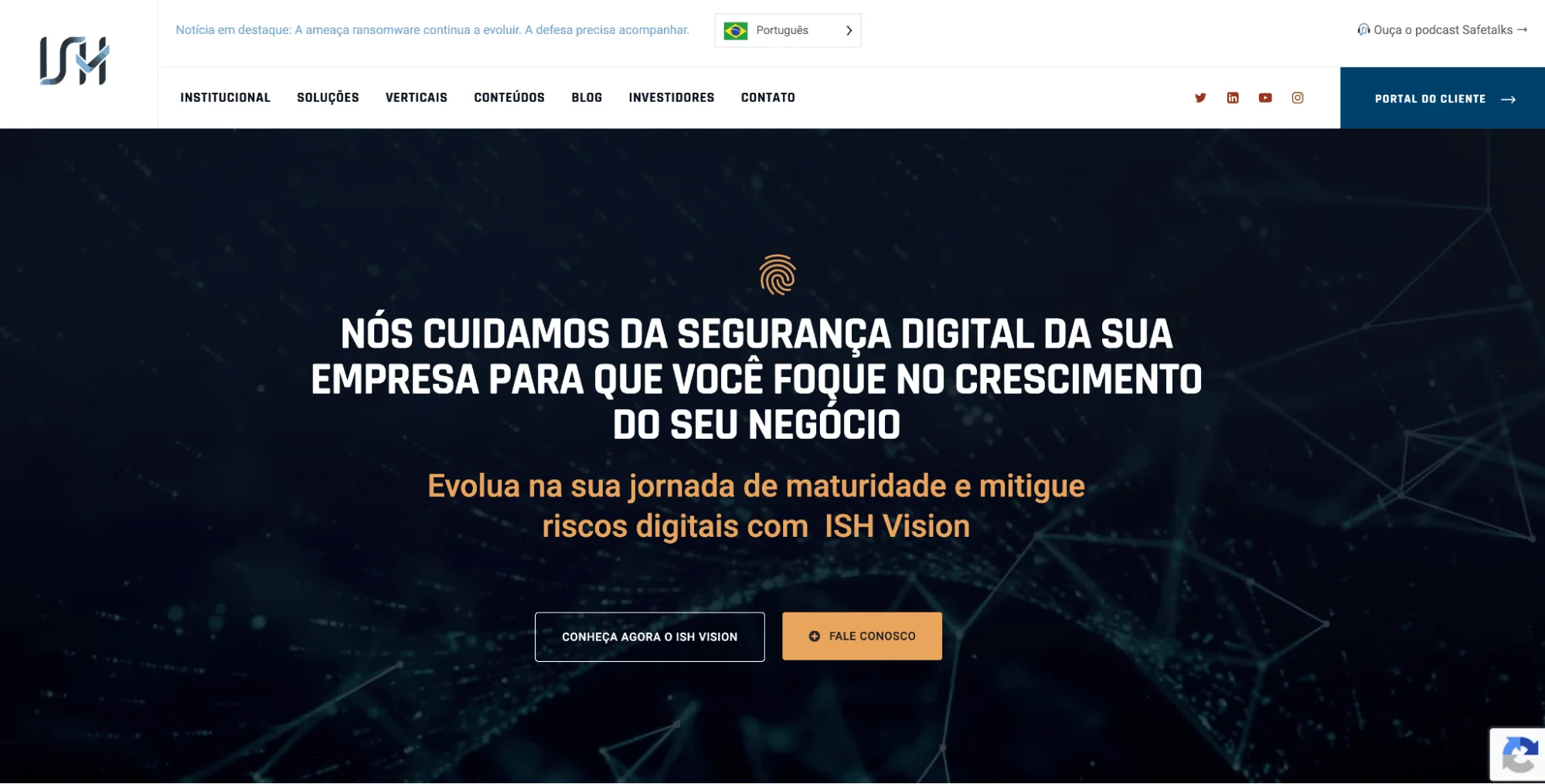 Website of ISH Tecnologia