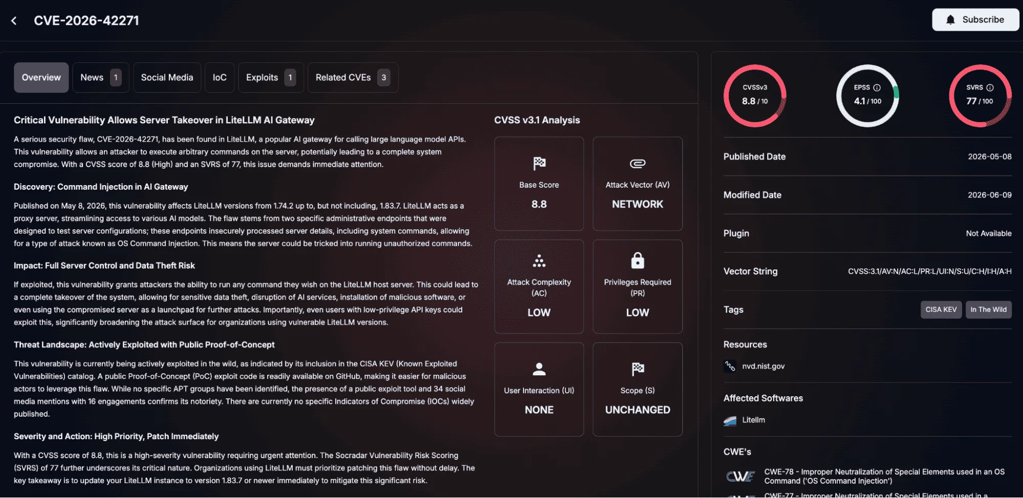 Details of CVE-2026-42271 (SOCRadar Vulnerability Intelligence)