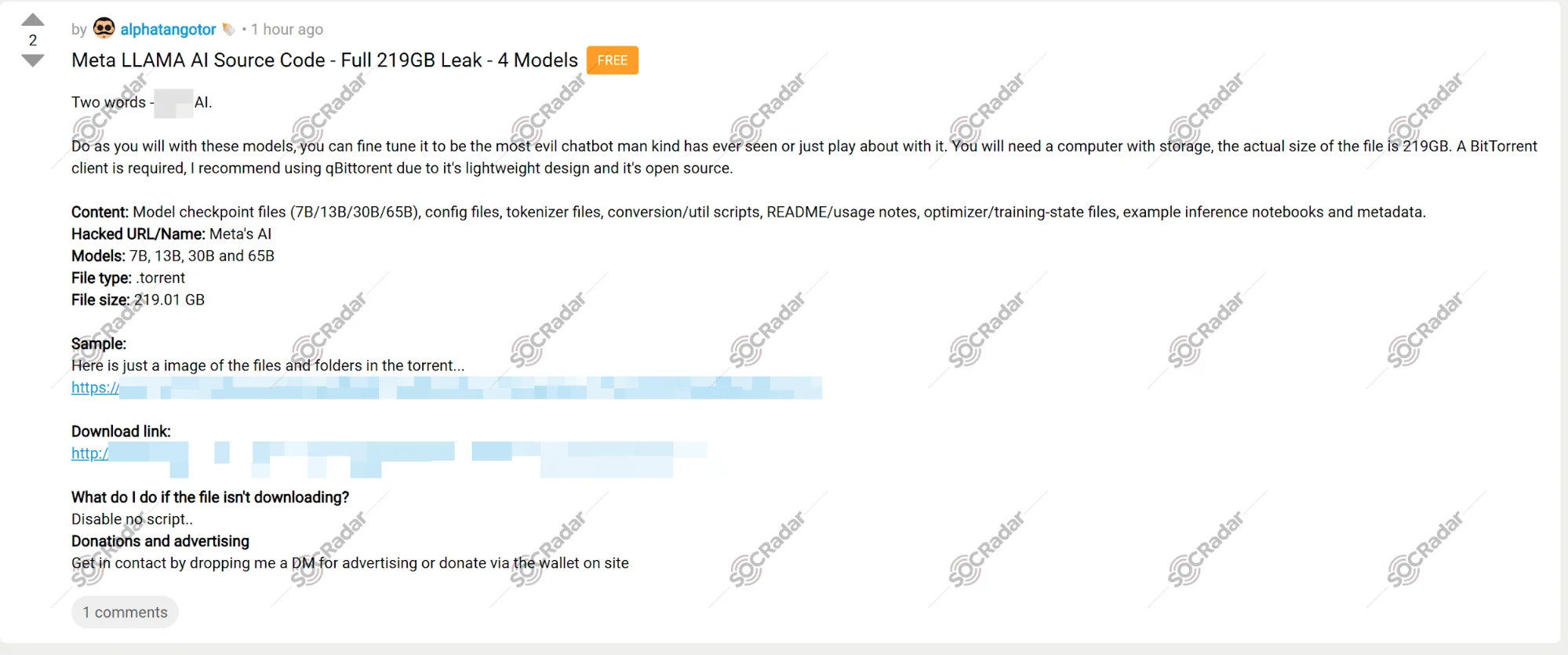The Alleged Meta Llama AI Source Code Package is Leaked
