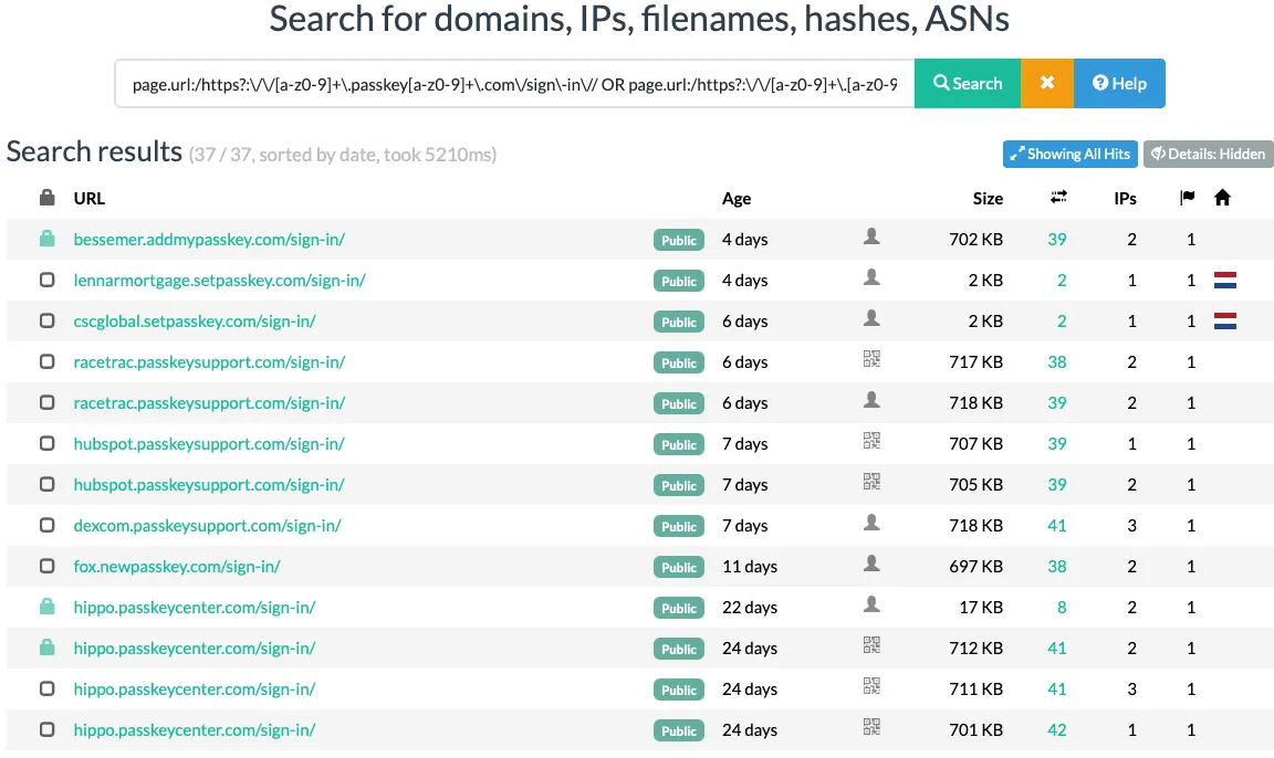 URLScan Search to Identify Further Domains