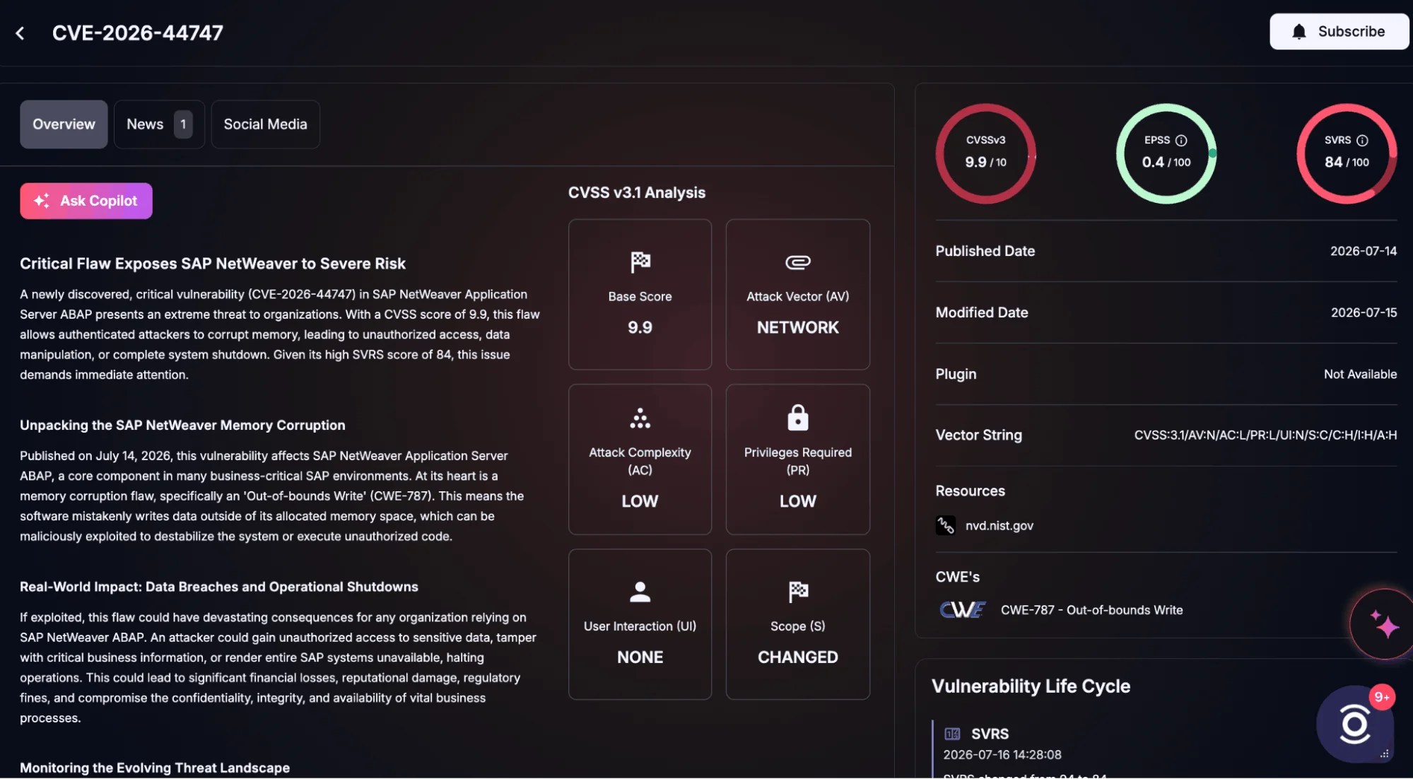 Details of CVE-2026-44747 in SOCRadar Vulnerability Intelligence