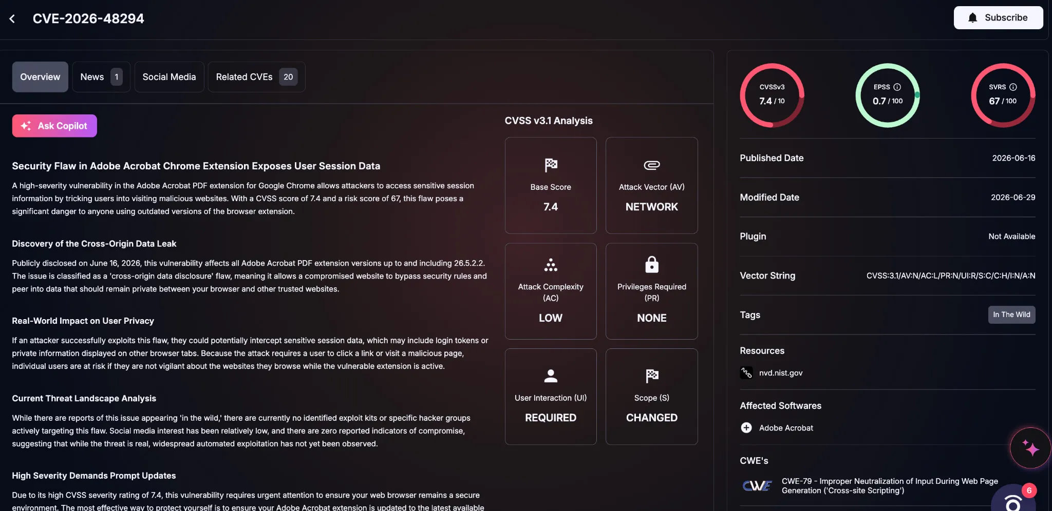 Details of CVE-2026-48294 (SOCRadar Vulnerability Intelligence)