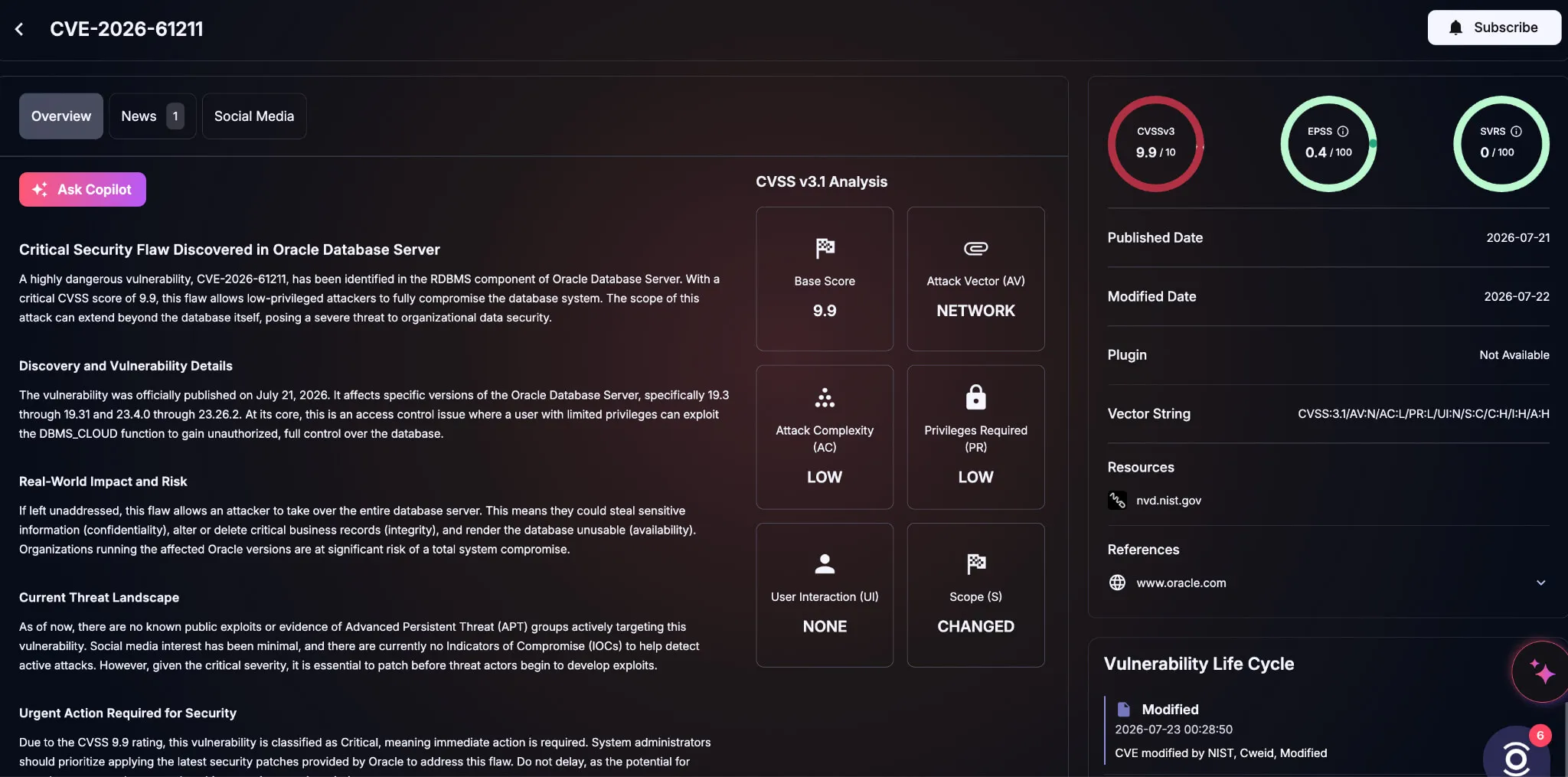 Details of CVE-2026-61211 (SOCRadar Vulnerability Intelligence)