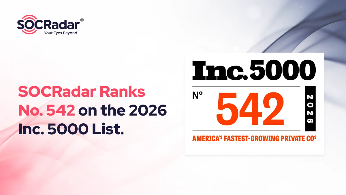 SOCRadar® Cyber Intelligence Inc. | SOCRadar Ranks No. 542 on the 2026 Inc. 5000 List
